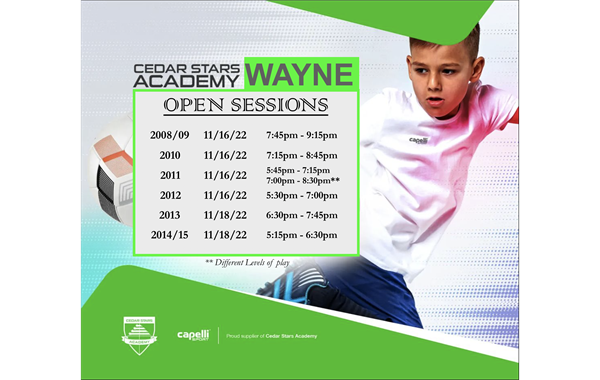 Boys Open Sessions 2008- 2015